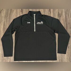 Men’s Under Armour Team Semper Fi Black Performance 1/4 Zip Pullover- Size XL
